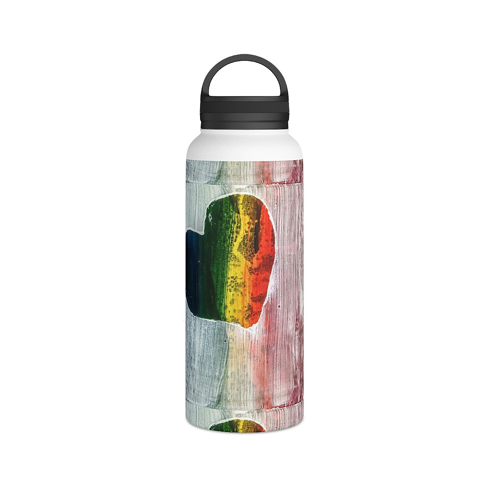 Rainbow Heart - S/S Water Bottle, Handle Lid