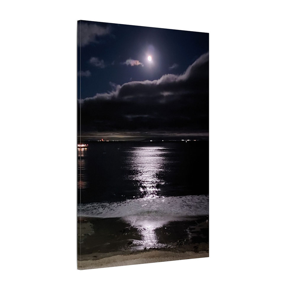Thumbnail: Santa Cruz by Moonlight - Matte Canvas Print .75"