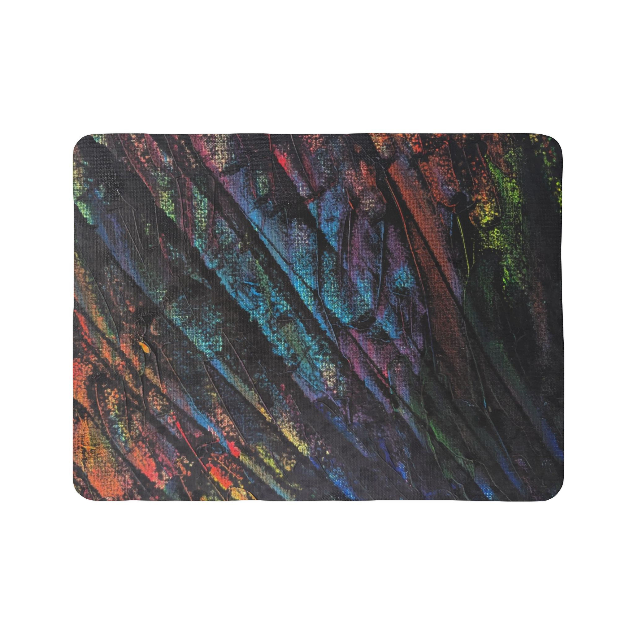 Colorburst Abstract Sherpa Blanket – Cozy Multicolor Fleece Throw