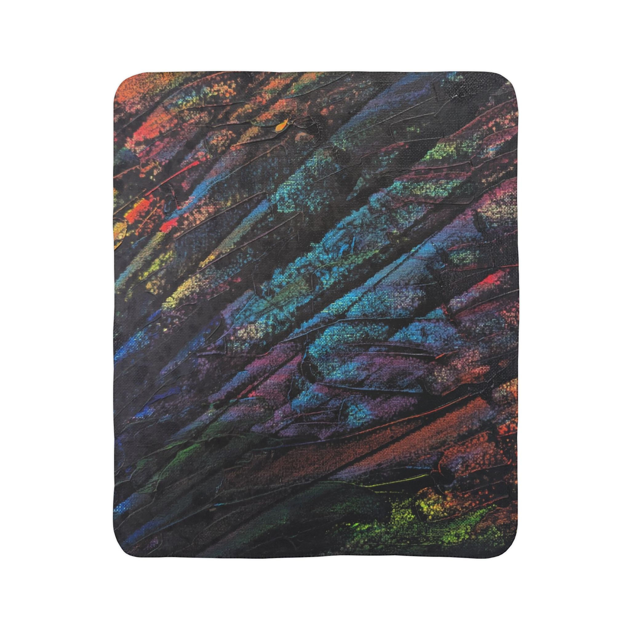 Colorburst Abstract Sherpa Blanket – Cozy Multicolor Fleece Throw
