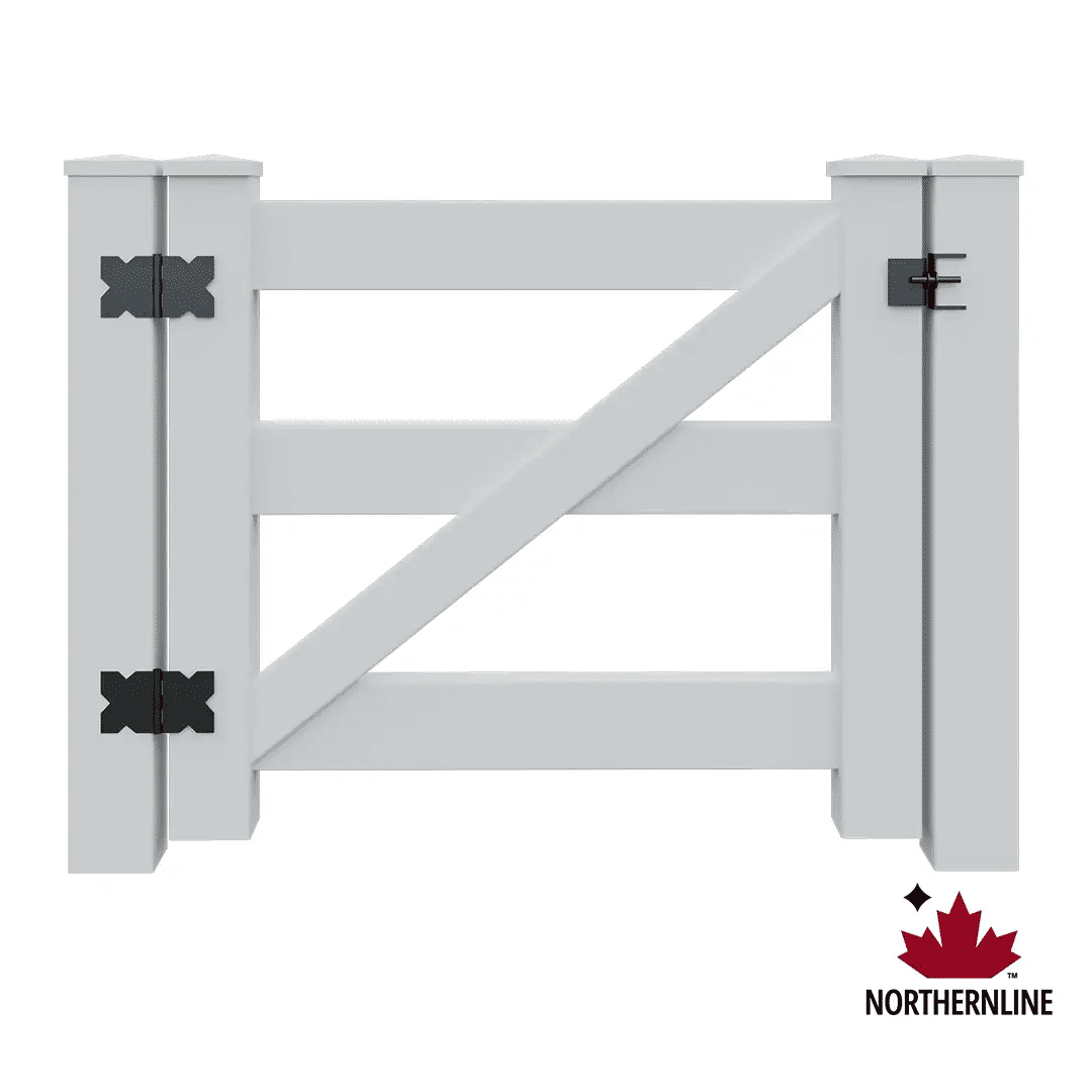 Northernline Lodgeman Vinyl Outdoor Rail Gate 4ft‑by‑4ft White