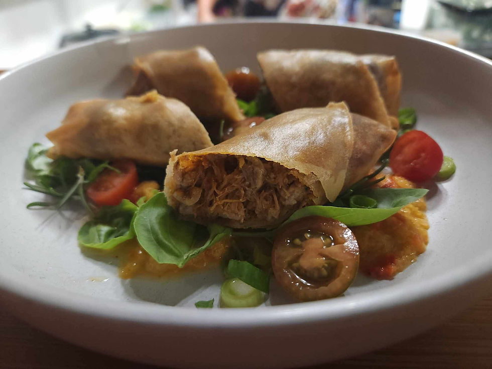 Red curry lamb spring rolls (special) image
