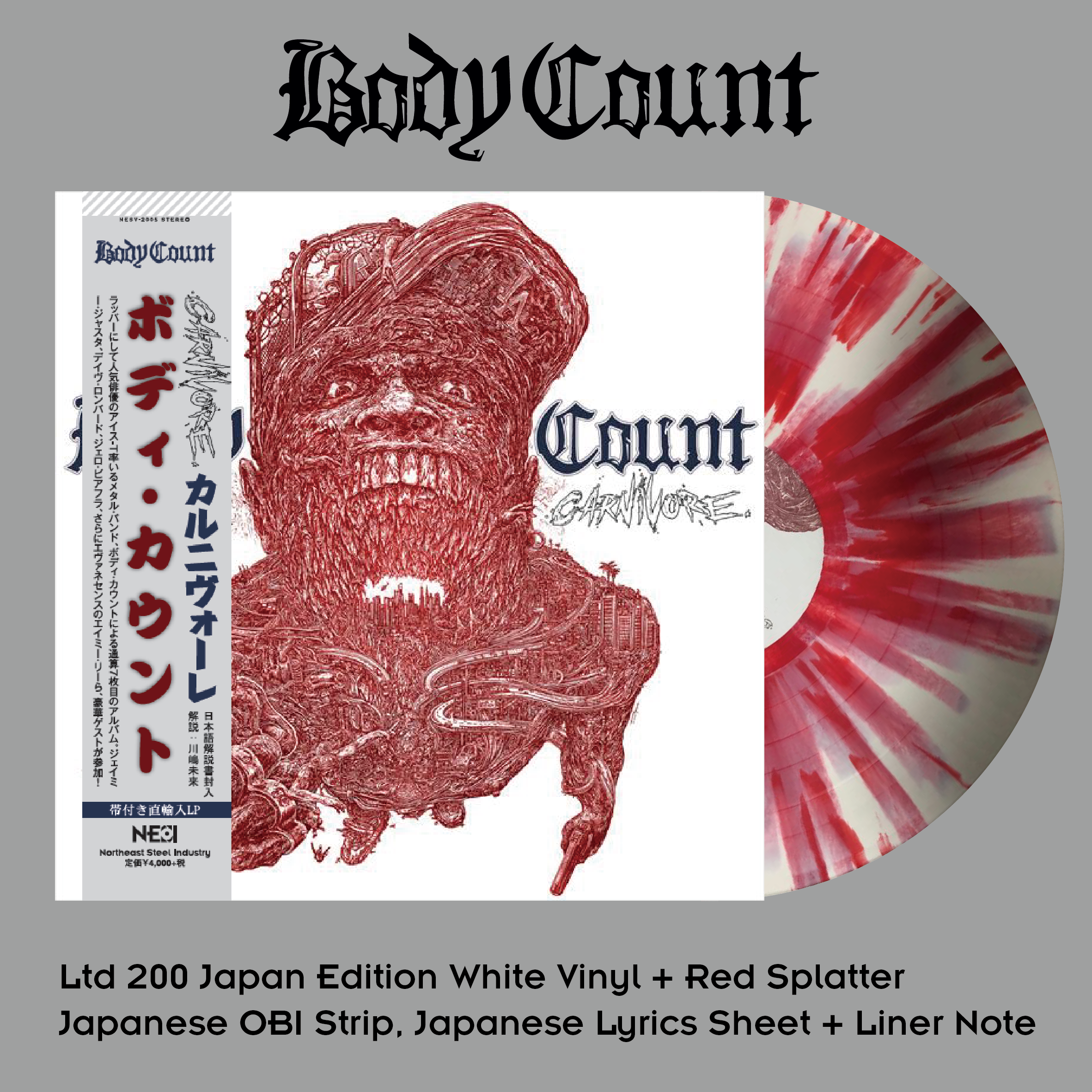 Body Count - Carnivoret White Vinyl with Red Splatter, Ltd 200