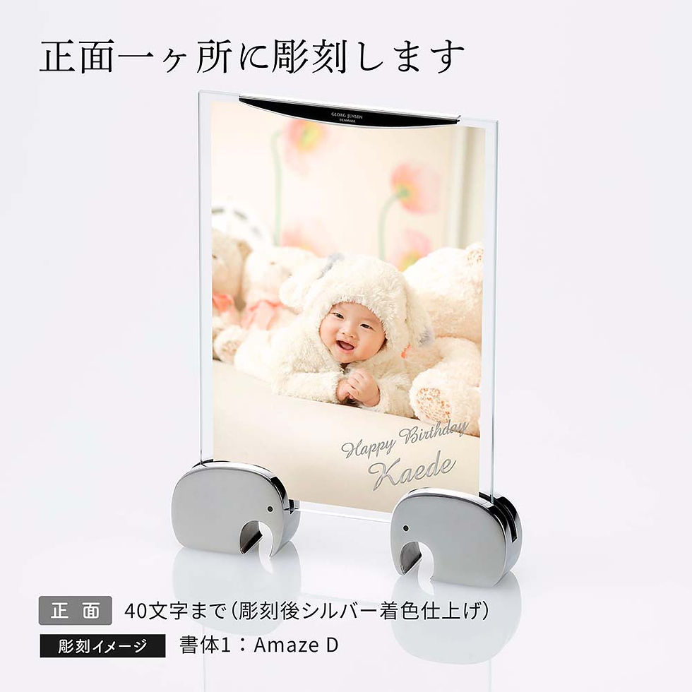 正規店入荷,ロゴ対応,名入れ代込,GEORG,JENSEN,ジョージ・ジェンセン,ELEPHANT,エレファント,フォトフレーム,13×18cm,名前,彫刻,刻印,ギフト,プレゼント,写真立て,法人,記念品,ノベルティ,出産祝,誕生日,入園祝い,記念