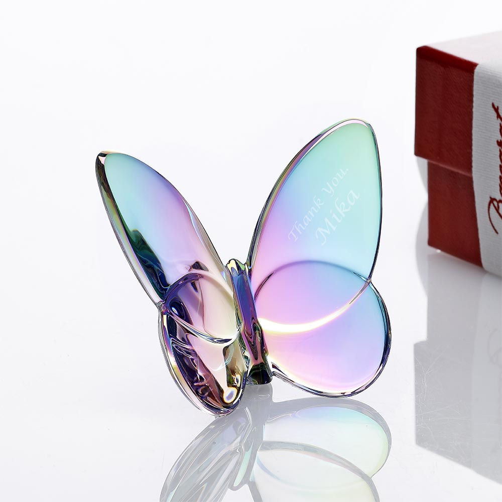 名入れ代込み,ロゴ対応,正規店ラッピング無料,バカラ,ラッキーバタフライ,イリゼクリア,Baccarat,名入れ,誕生日,御祝,お礼,父の日,母の日,記念日,長寿祝,ホールインワン,記念品,退職,受賞,幸福,蝶,オブジェ,インテリア,高級,ブランド,