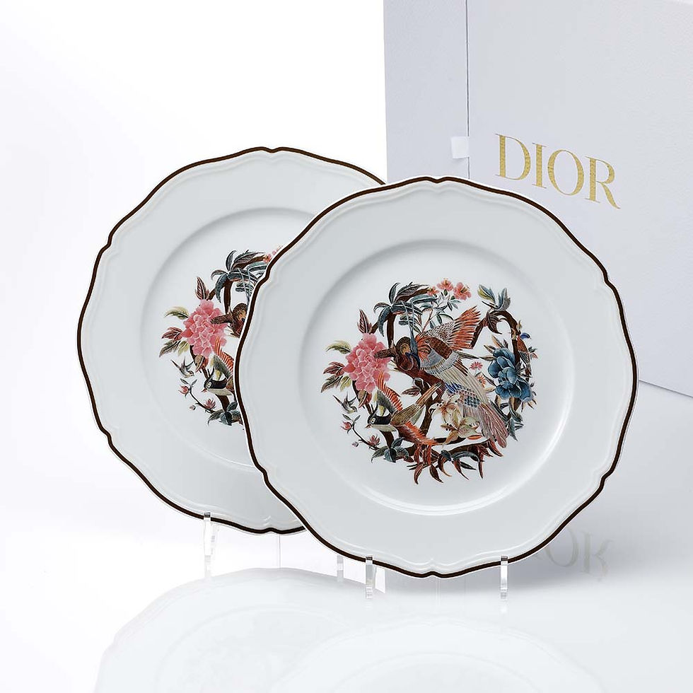 正規店入荷,名入れ代込,DIOR,ディオール,デコラティブ,プレート,Jardin d'Hiver,ラージ,モーニングバード,31cm,ペア,名入れ,プレゼント,磁器,記念日,記念品,結婚祝,結婚記念日,新築祝,開店祝,お祝い,ウエディング,高級,ブ