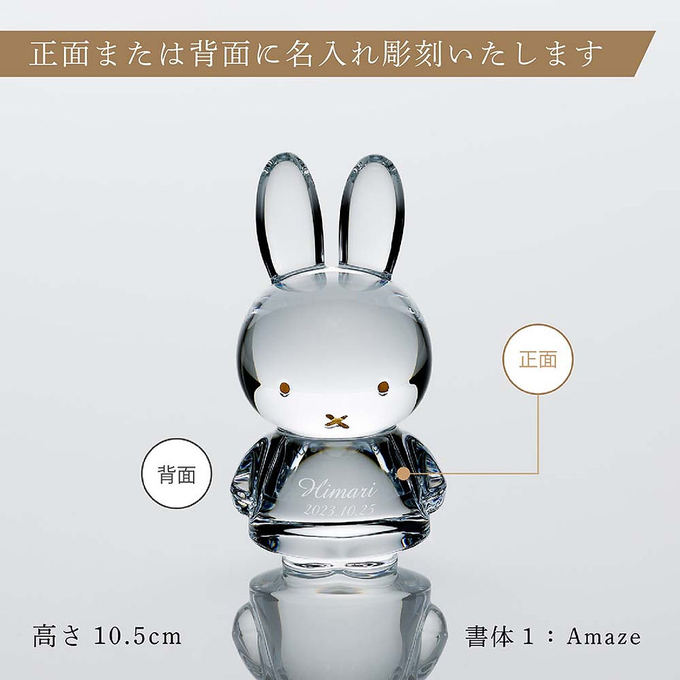 バカラ,ミッフィー,正規品,Baccarat,名入れ,名前,彫刻,刻印,ホールインワン,誕生日,誕生祝,還暦祝,引越祝,記念品,置物,ペーパーウェイト,インテリア,プレゼント,ギフト,法人記念品,新築祝,ブルーナー,Bruna,絵本,紙袋付,結婚祝,