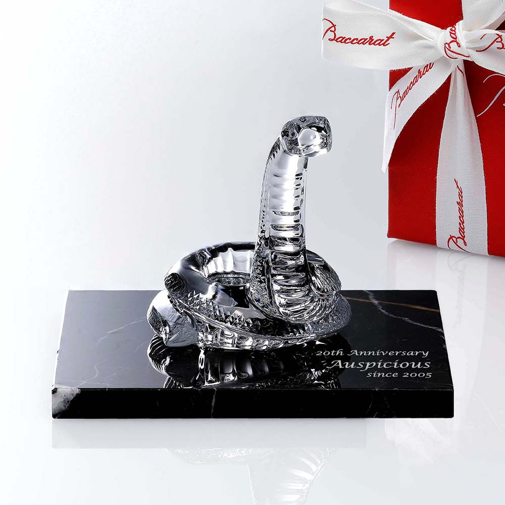 正規店入荷,名入れ代込,Baccarat,バカラ,干支,巳,大理石,台座,Sサイズ,オリジナルセット,名入れ,ギフト,お祝,プレゼント,誕生日,記念品,還暦,就任,受賞,刻印,正規品,開店,周年,巳年,蛇,へび,高級,ブランド,インテリア,オブジェ,