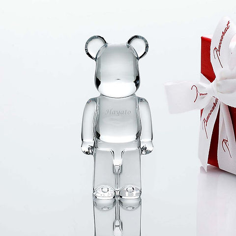 Baccarat バカラ ベアブリック クリア 名入れ彫刻代込み