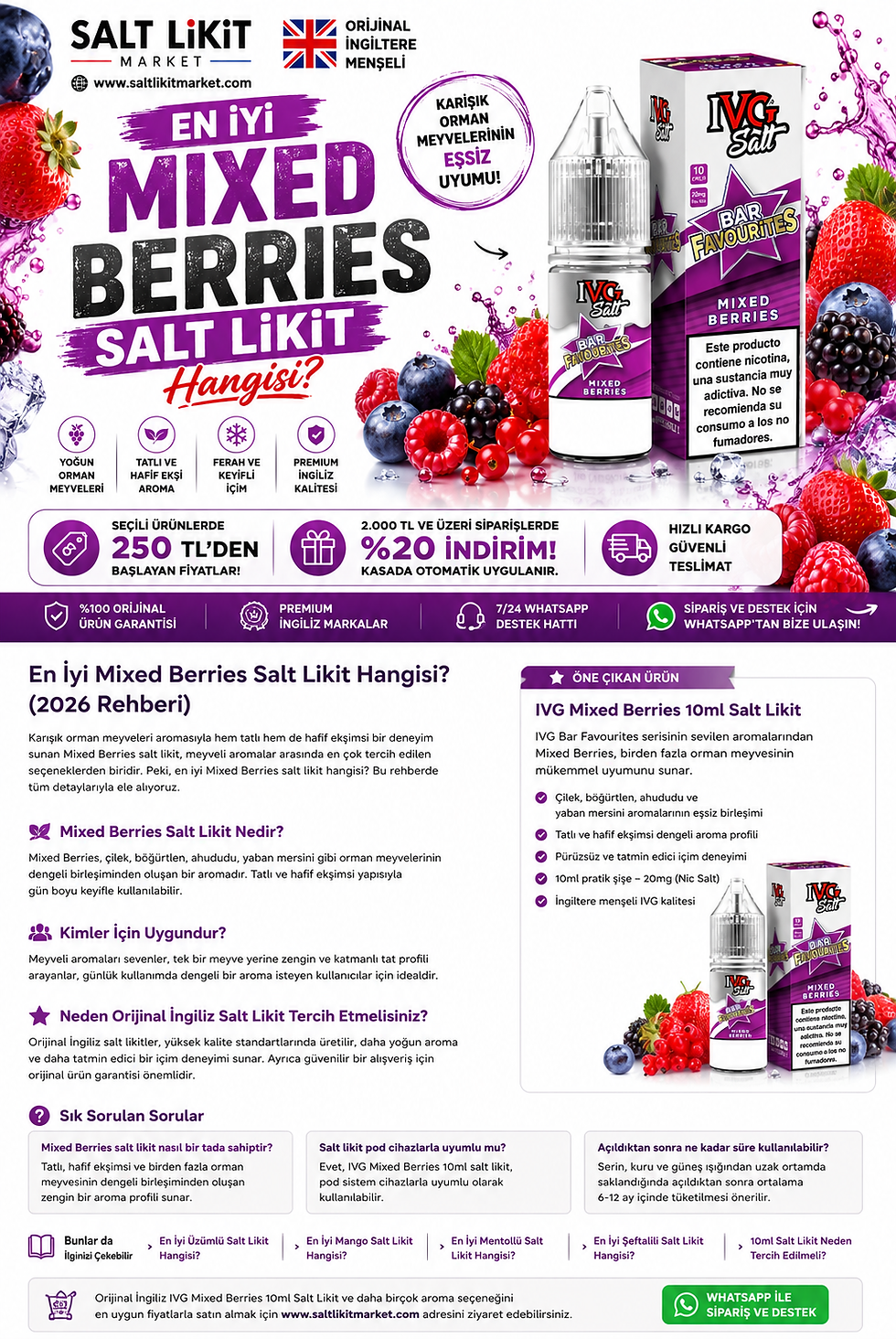 En İyi Mixed Berries Salt Likit 2