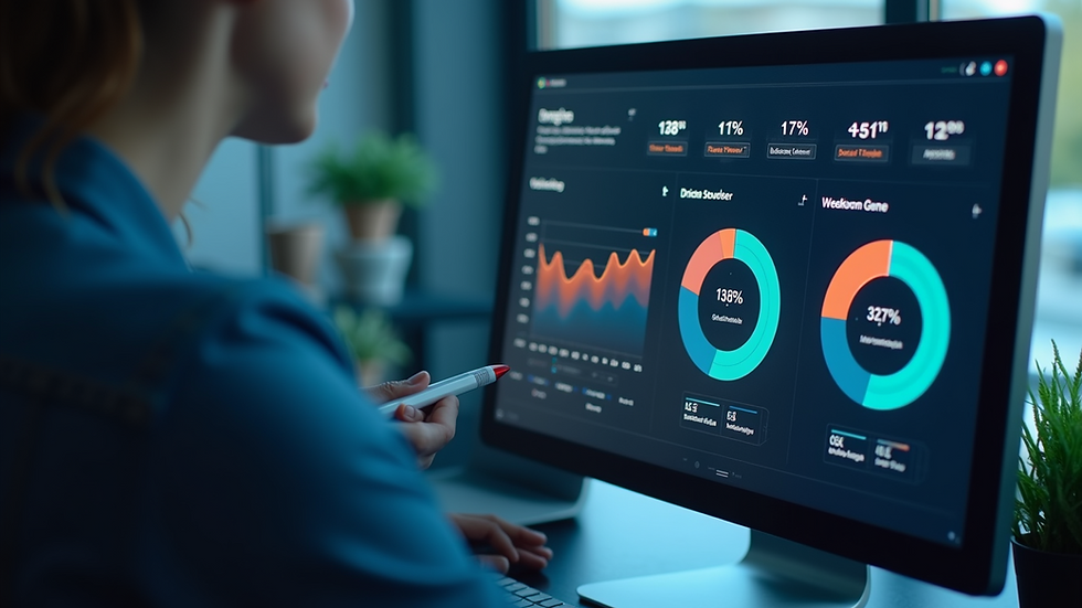 Eye-level view of a digital analytics dashboard