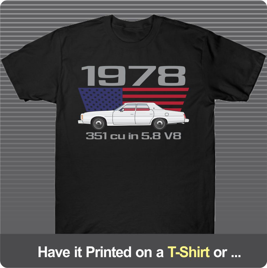 Thumbnail: 1975-78 Ford LTD Country Squire Sedan Ranch Wagon Art for T-Shirt Hoodie Mug Cap