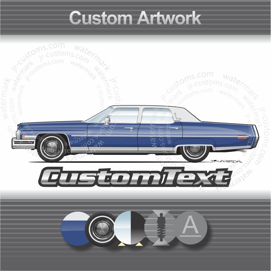 1973 Cadillac Fleetwood Sixty Special Art for T-Shirt Mug Print Hat Long Sleeve