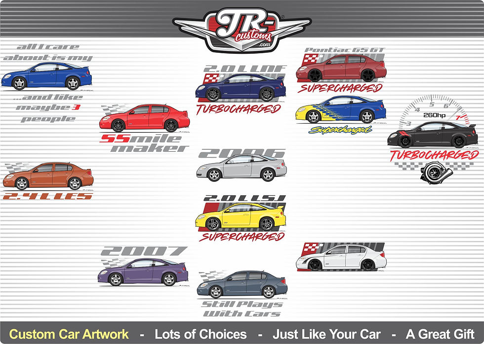 Thumbnail: 05-2010 Chevy Cobalt SS Pontiac G5 Sedan Art for T-Shirt Mug Sticker Hoodie Hat