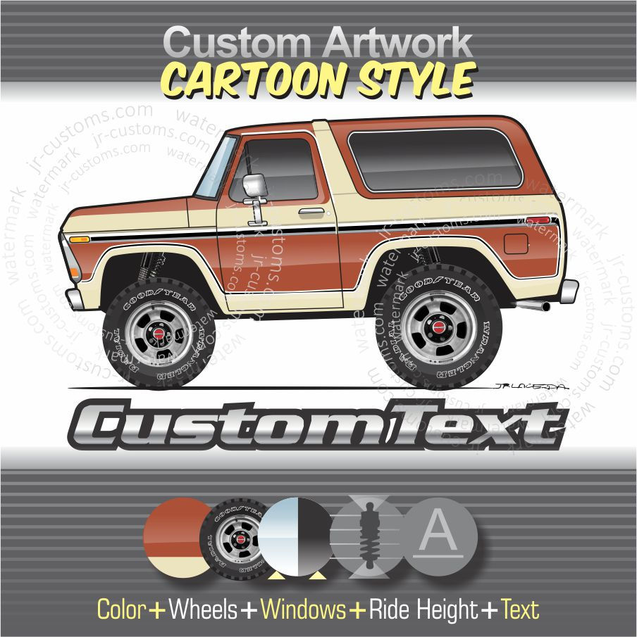 78-1979 Bronco Ranger XLT art for T-Shirt Long Sleeve Sticker Mug Phone Case Cap