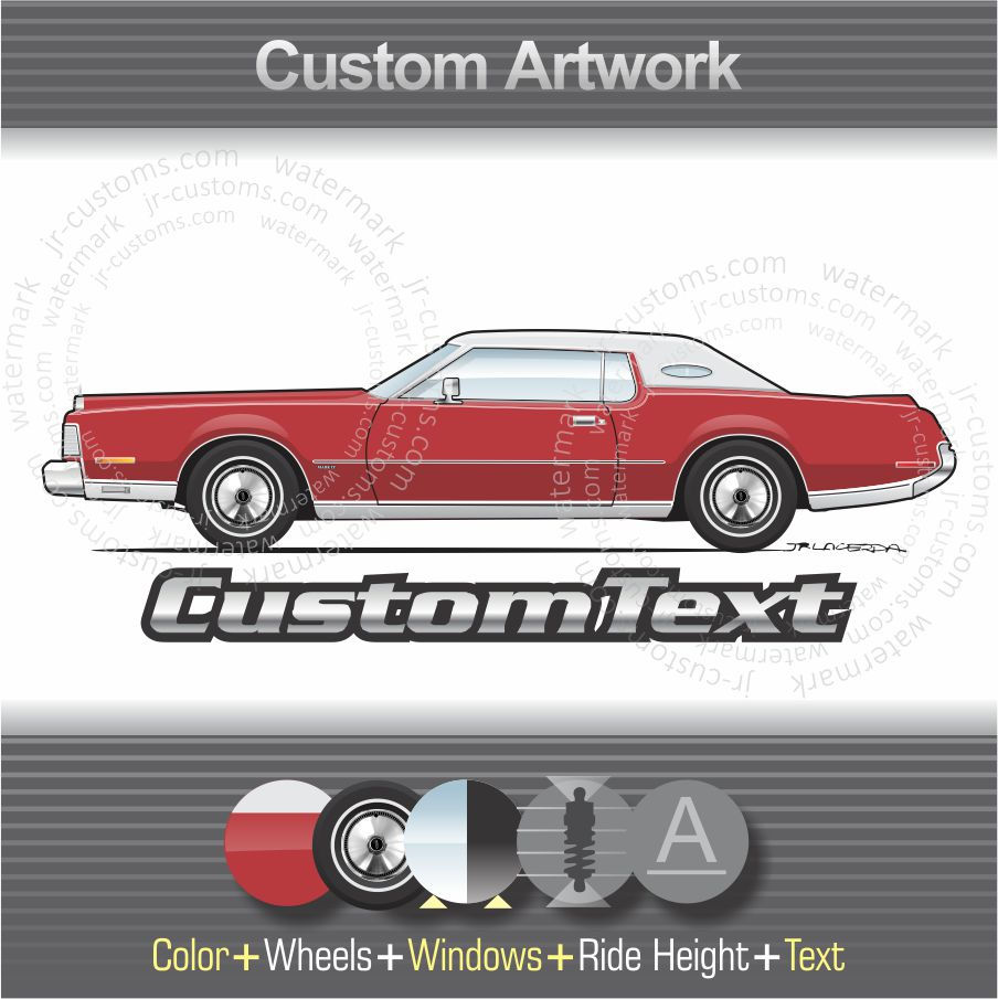 1972 73-1976 Lincoln Continental Mark IV 4 Art for T-Shirt Hoodie Mug Wall Print