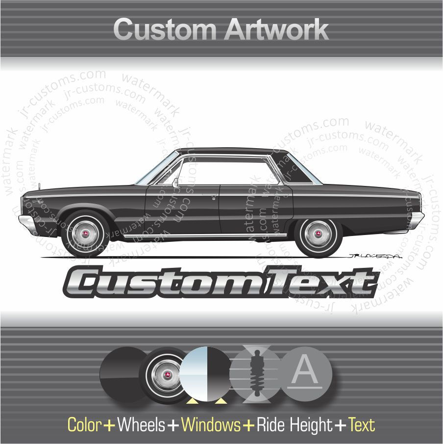 1965 Custom 880 Dodge Polara 4 door hardtop Art for T-Shirt Hoodie Mug Sticker