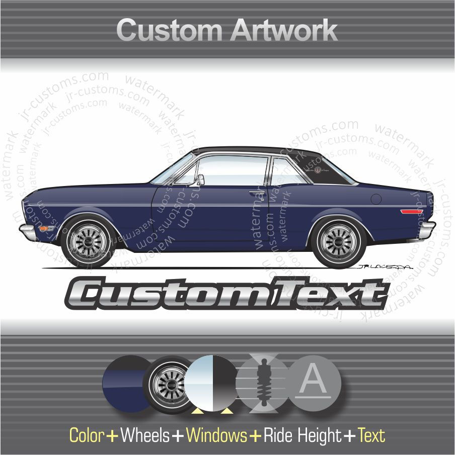 1968 68 ford Falcon Sports Club Coupe Futura Art for T-Shirt Sweatshirt Print