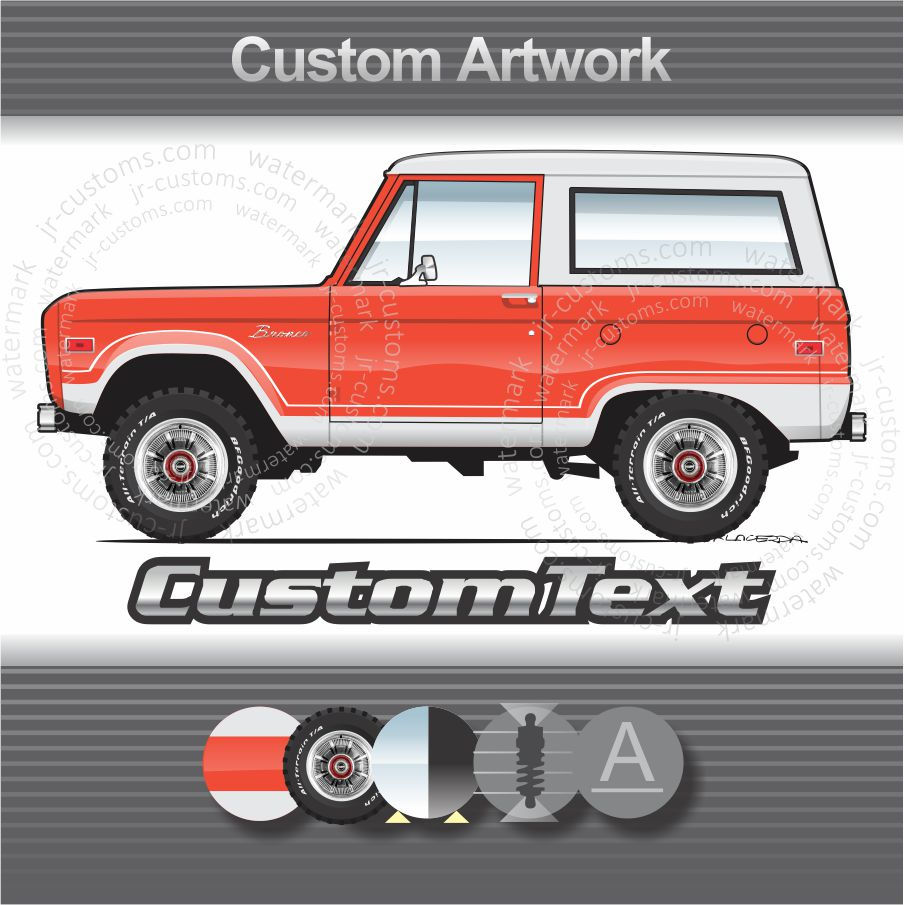 1966-77 Ford Bronco Wagon Sport art for T-Shirt Hoodie Sticker Mug Long Sleeve
