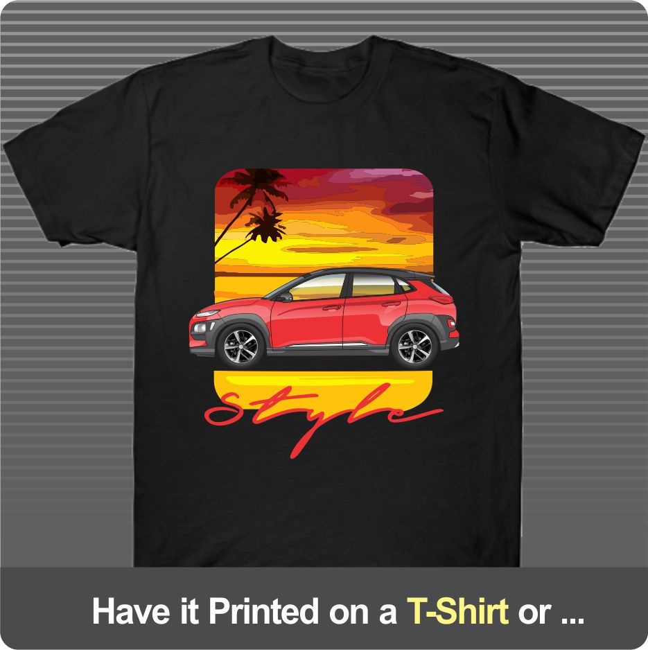 Thumbnail: 2018-2021 Hyundai Kona AWD turbocharged SEL Ultimate Art for T-Shirt Mug Sticker