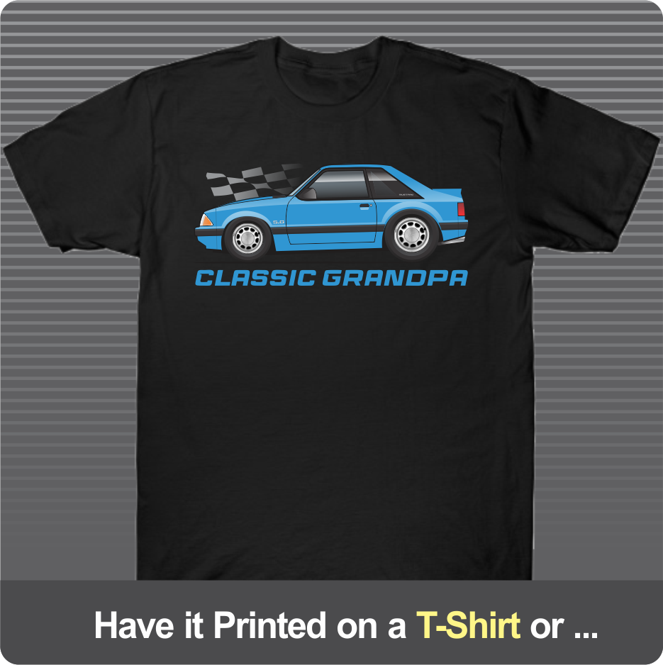 Thumbnail: 1987 88 1989 90 91-1993 Mustang foxbody ford 5.0 LX Art for T-Shirt Hoodie Mug