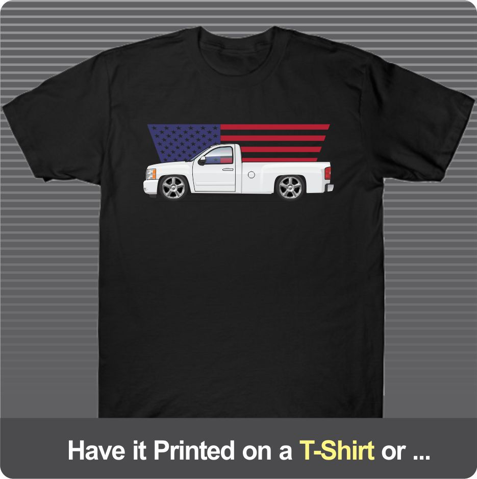 Thumbnail: 07-13 Silverado 2500HD Crew Cab 4x4 Art for T-Shirt Hoodie Sticker Mug Tank Top
