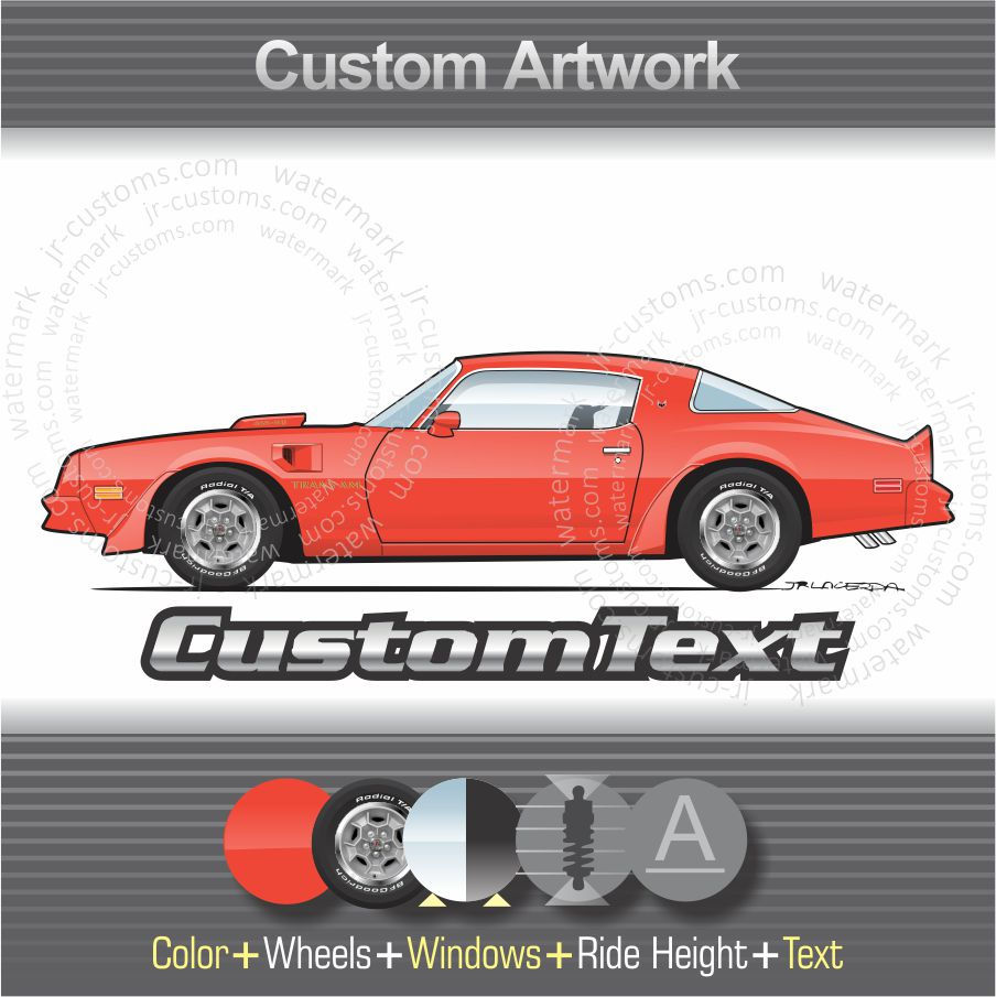 1976 76 Pontiac Trans Am 400 455 Art for T-Shirt Sticker Mug Long Hoodie Print