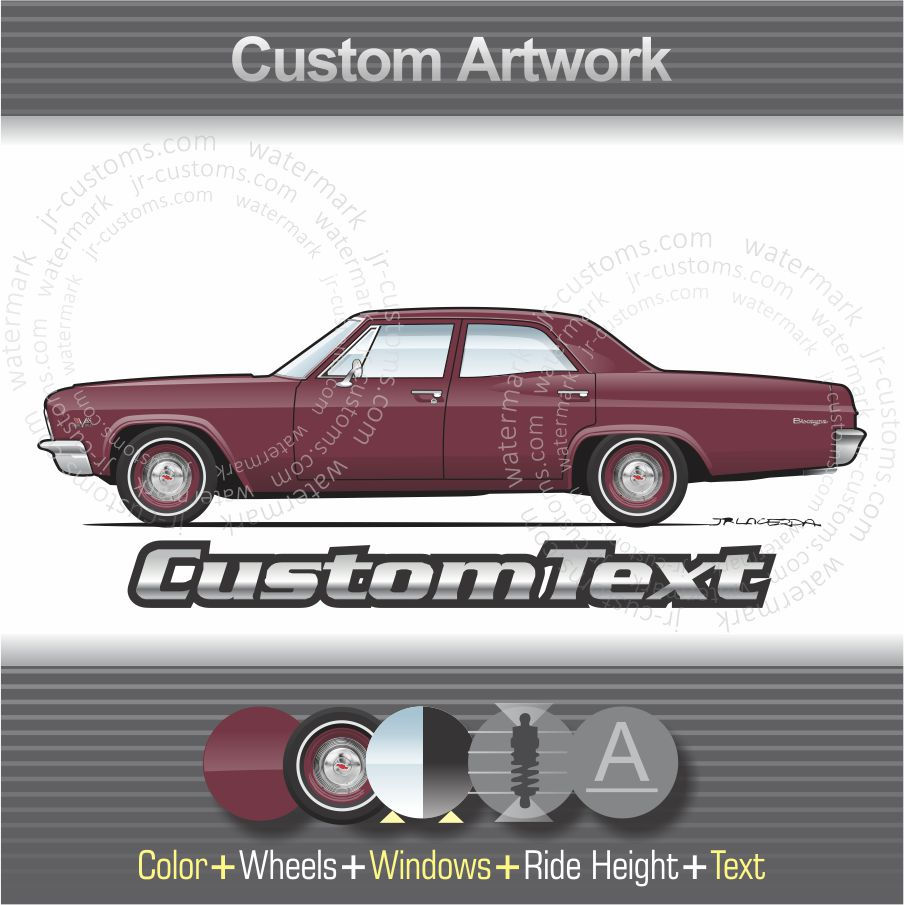 1966 Chevrolet Impala BelAir Biscayne 4 door sedan Art for T-Shirt Mug Hoodie