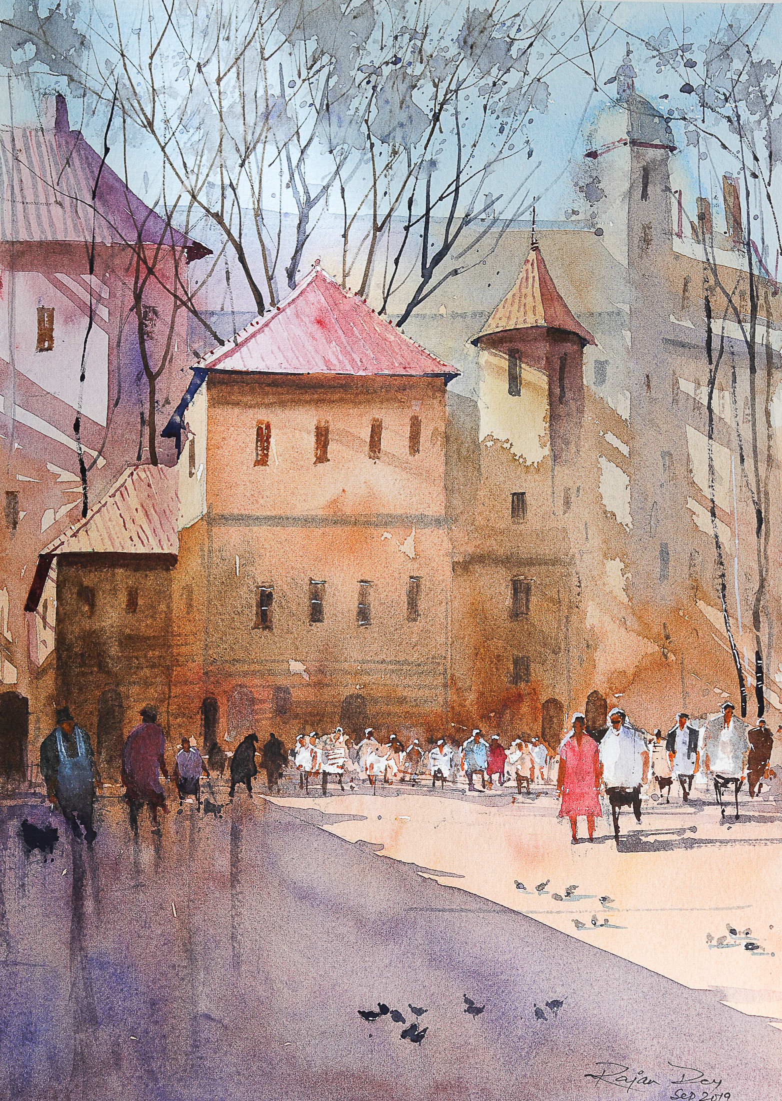 Prague,Original Watercolor, 11x15 INCH