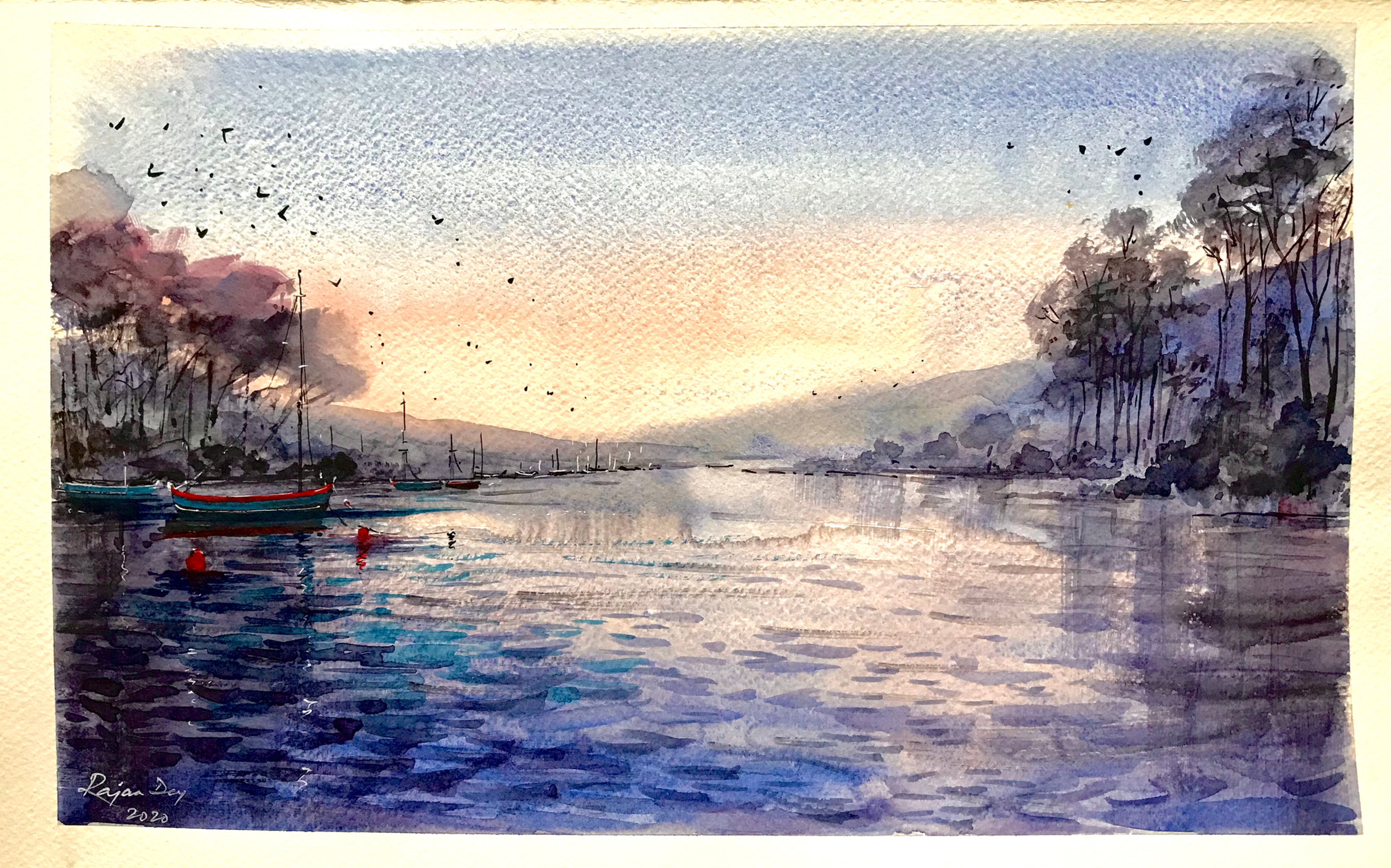 Sunset - 15.8 x 9.8 Inch