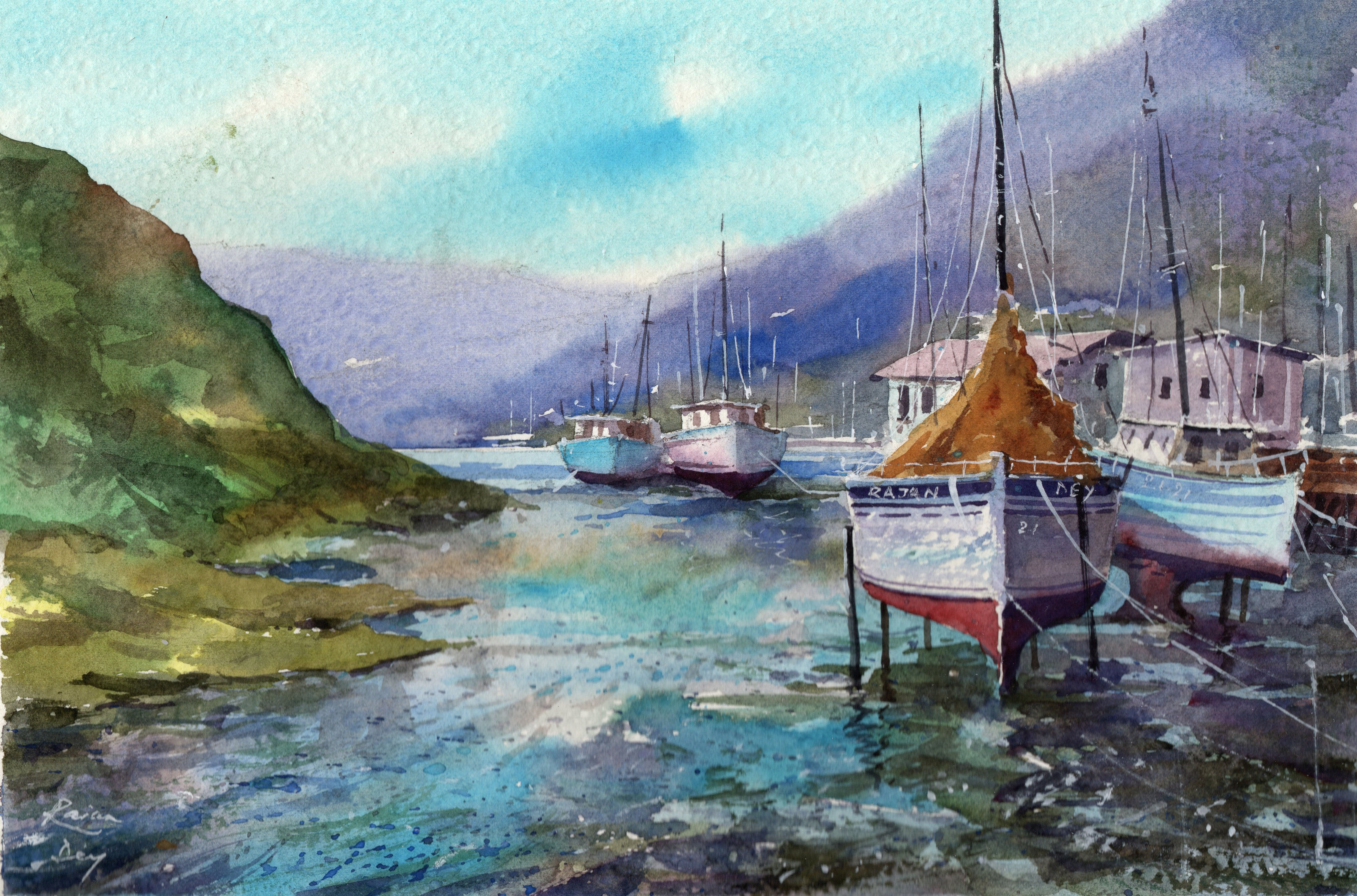 Boats and its beauties - 11 x 7.5 Inch