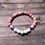 Thumbnail: Rhodonite and White Lava Rock Stretch Bracelet 
