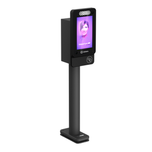 Idemia VisionPass SP biometric reader on Parabit freestanding post for indoor and outdoor use