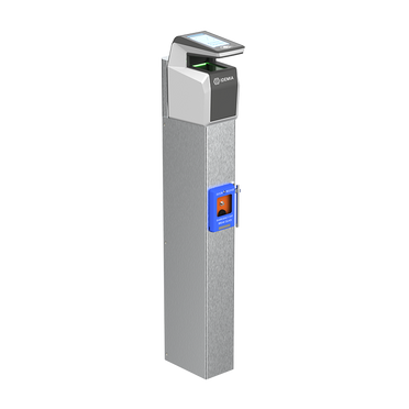 Parabit pedestal mount for IDEMIA MorphoWave SP and XP with integrated break glass emergency release
