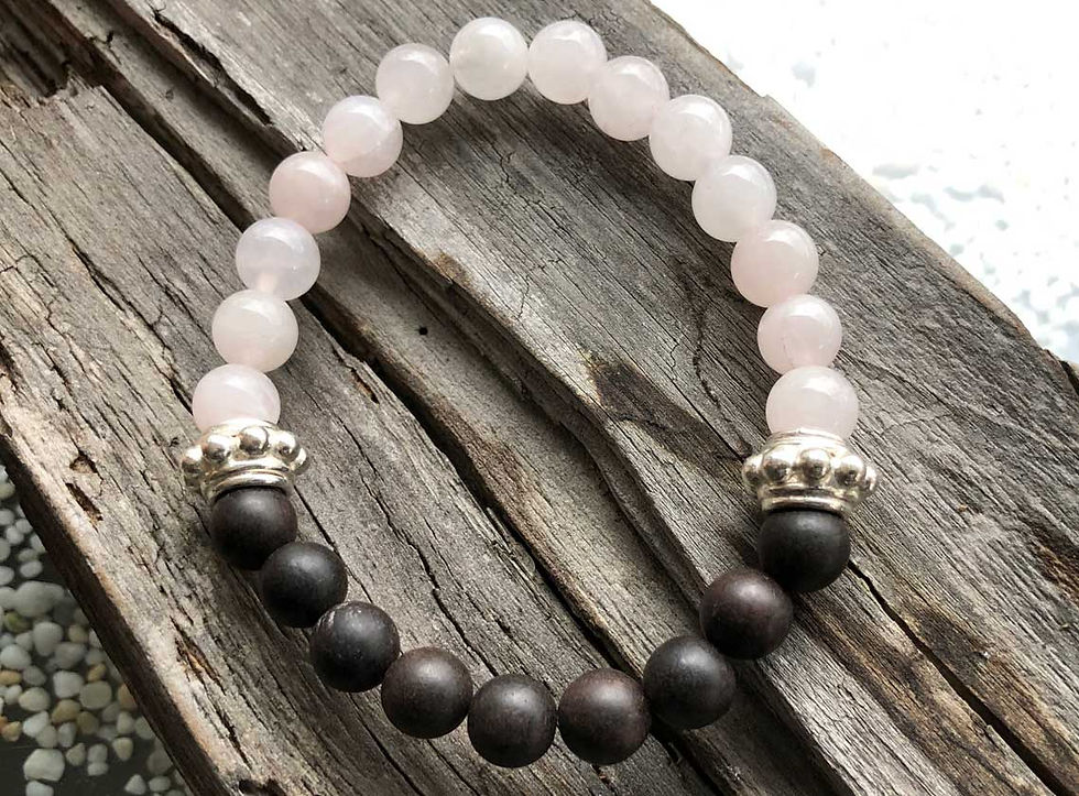 Miniaturbild: Armband aus Adlerholz und Rosenquarz