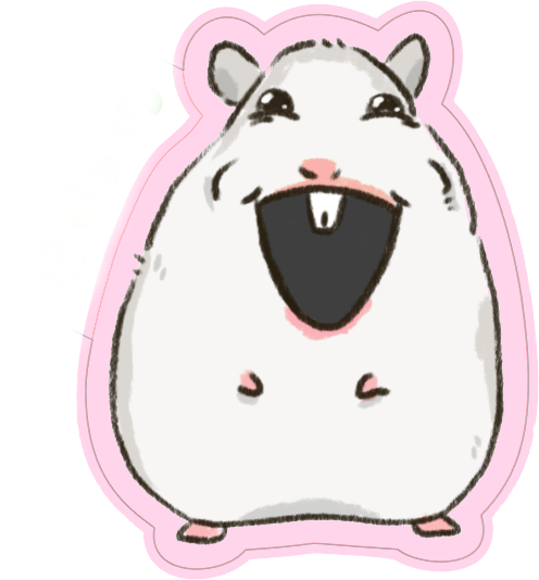 happy hamster sticker flake
