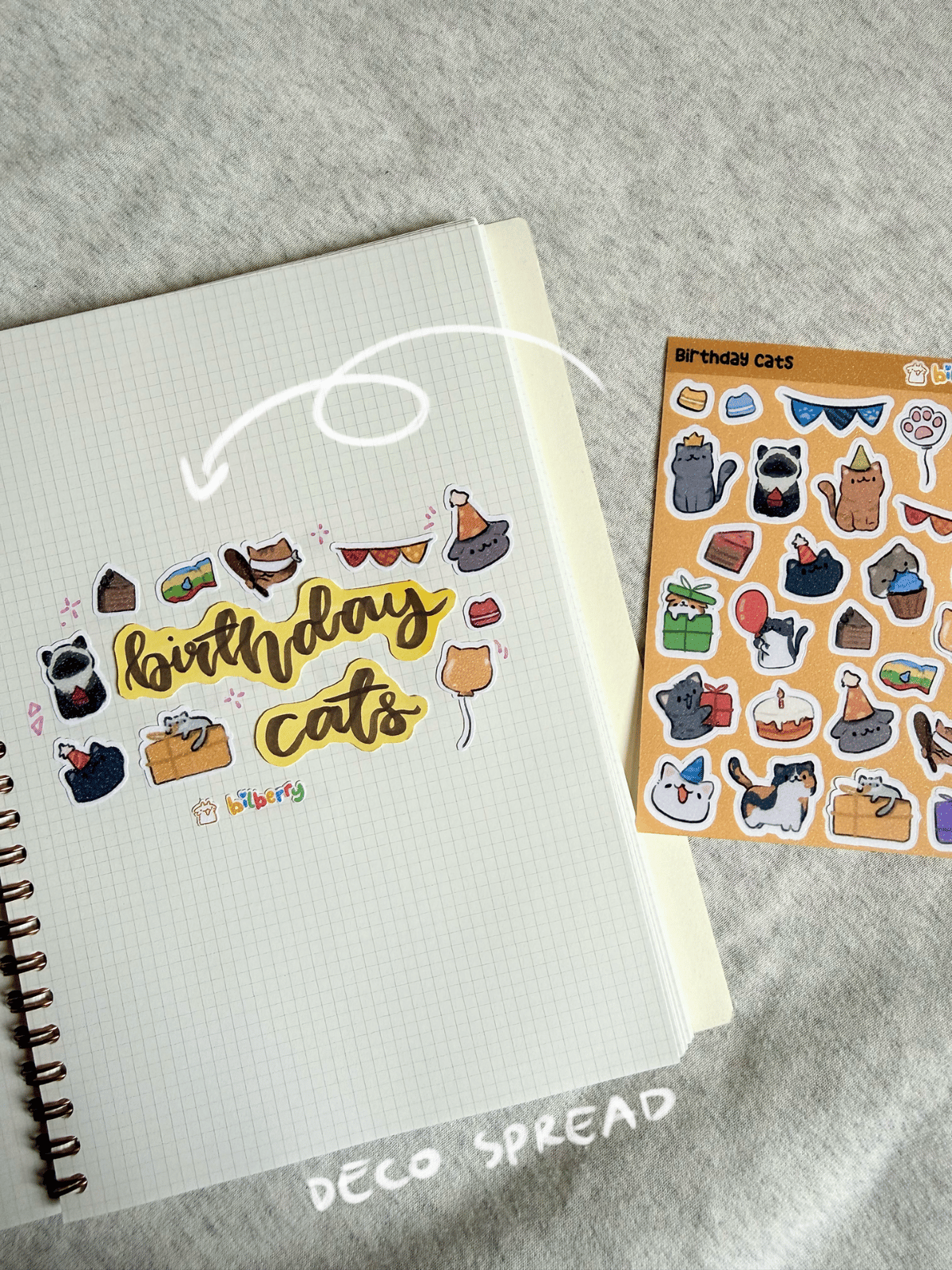 Birthday Cats Sticker Sheet