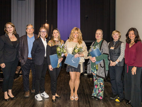 SACA’s 2024 Artist of the Year Ceremony: (L-R) Kelly Keenan, Don Winter, Jenny Wojteczko, Alejandra Peláez Muñoz (finalist), Tammy Dunn (2024 Artist of the Year Winner), Faith Vicinanza (David K. Merrill Lifetime Achievement in the Arts recipient), Nancy Monson, Sherrie Romano. (SACA contributed photo)