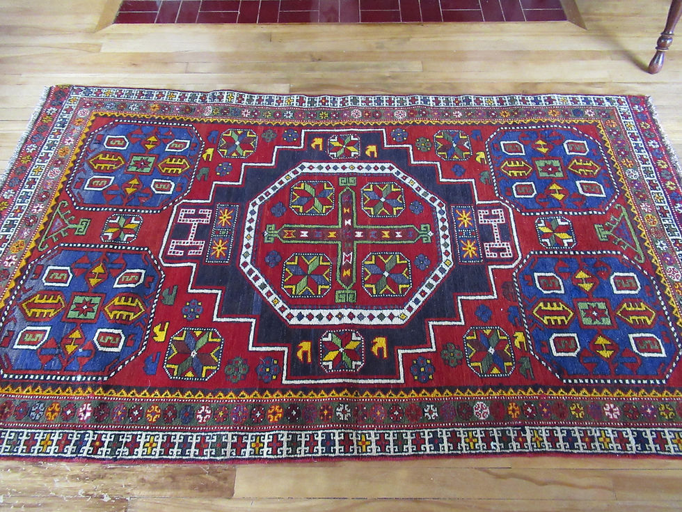 Thumbnail: 4 x 6.5 Hand Tied Caucasian Gendje Rug