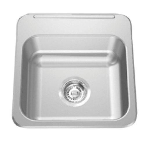 FRANKE Laundry Sink With Faucet Ledge, 1-1/2 in, 15-1/8 in W, Top Mounting, 302