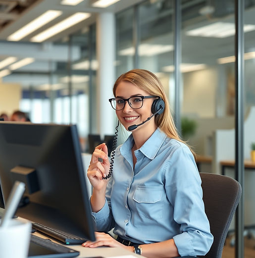 Customer attendance, telephone, office.jpg