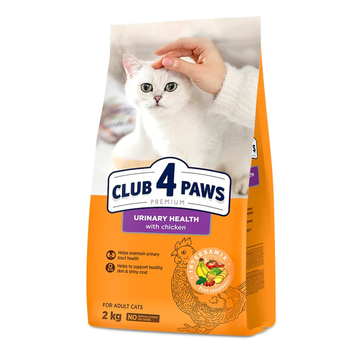 CLUB 4 PAWS Premium "Urinary health". Complete dry pet food for adult cats