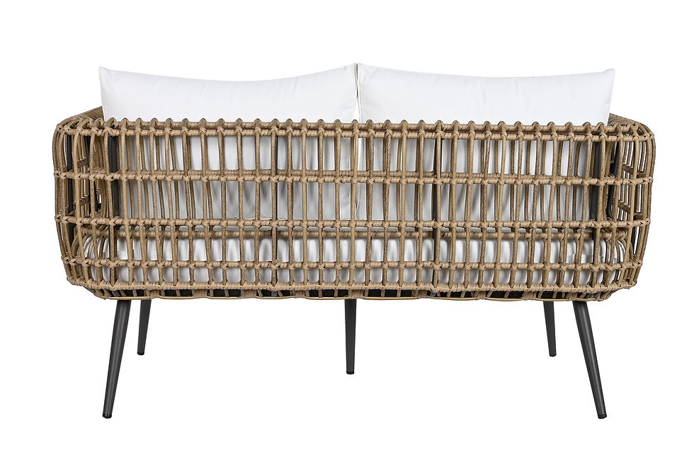 Thumbnail: COUCH SET 4 SYNTHETIC RATTAN ALUMINIUM 144X67X74