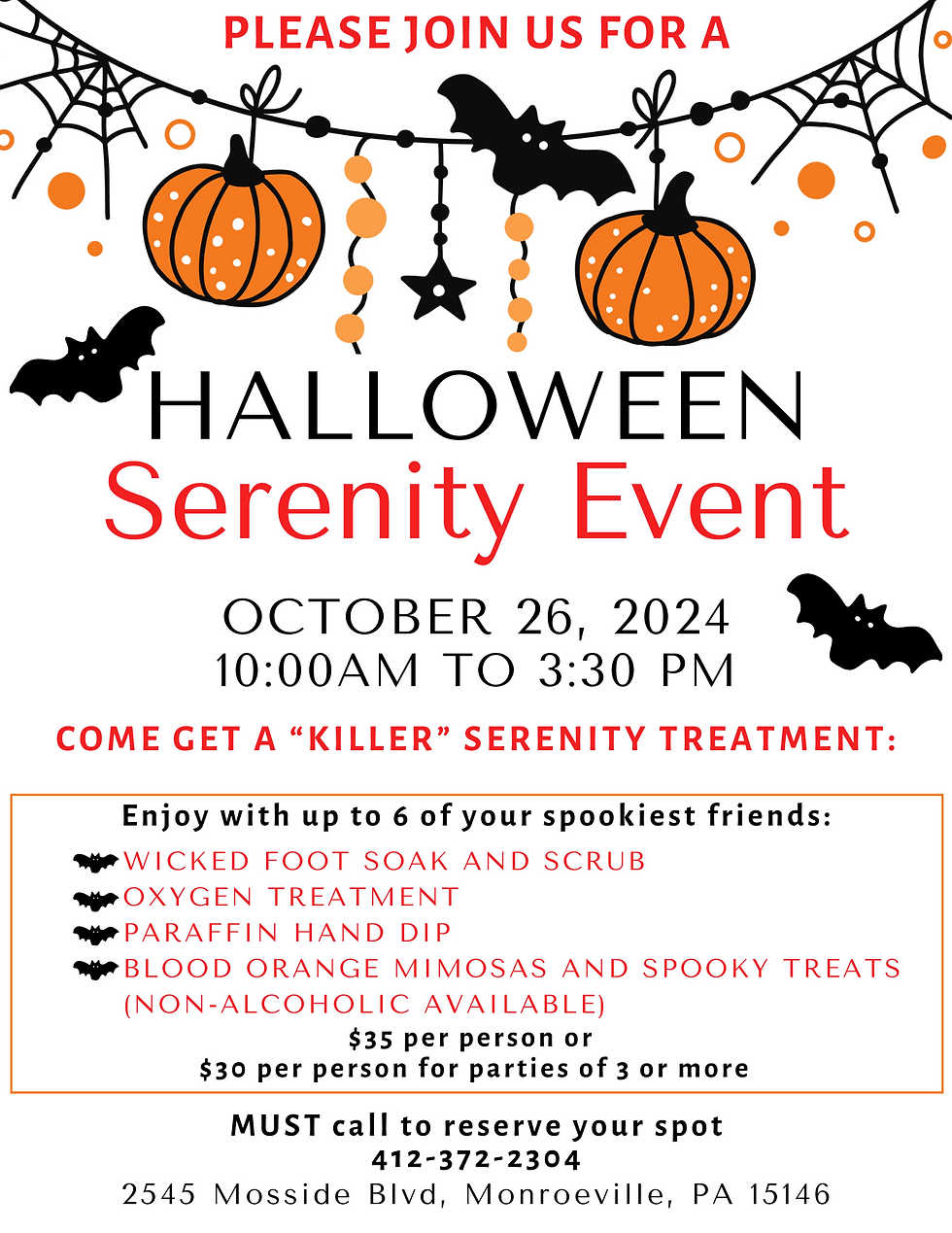 Join Us for a "Killer" Serenity Treatment this October!