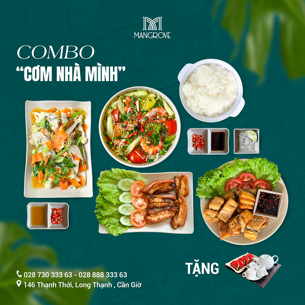 Combo Cơm Nhà Mình kết hợp cá dứa một nắng cùng thịt, canh và rau cho bữa cơm trọn vị.