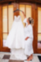 Wisconsin bride with wedding dress at Golden Mast Inn