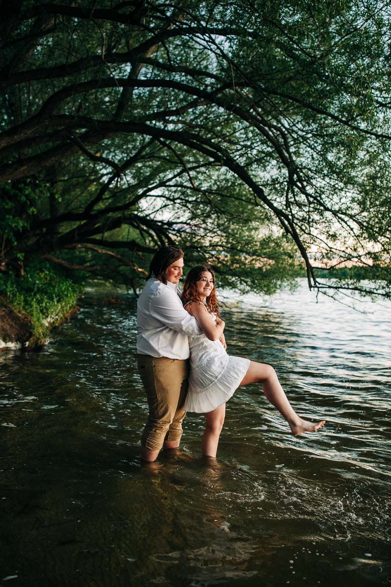 Quirky engagement photos in Wisconsin