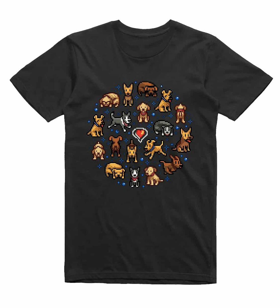 Thumbnail: Stardew Valley Animals: Pixel Pups (Black or white) T-Shirt