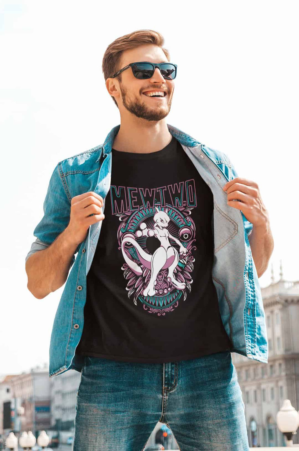 Thumbnail: Pokemon: MewTwo Motiff Short-Sleeved T-Shirt