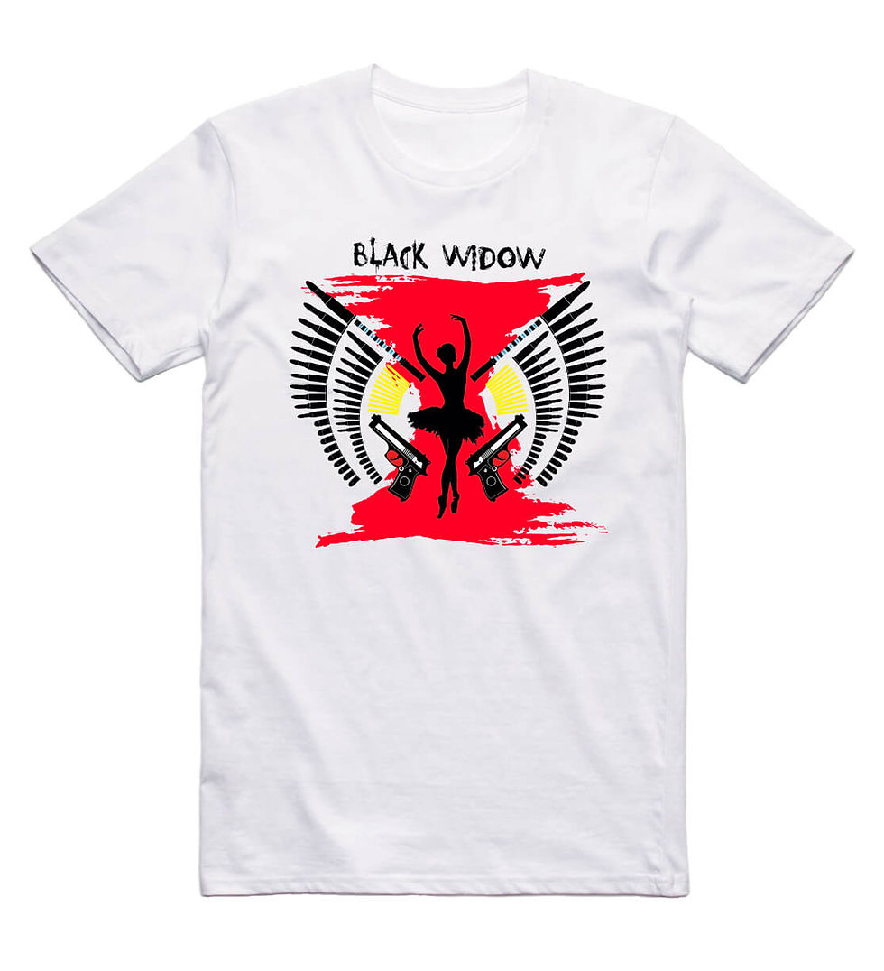 Thumbnail: Black Widow - White Short Sleeve T-Shirt